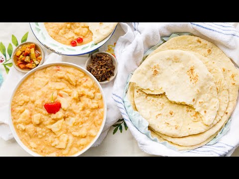 Sada Eddoes and Sada Roti | Eddoes Talkari | Stewed Eddoes