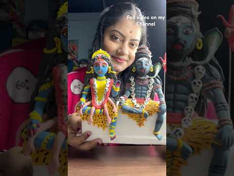 DIY clay Kaal bhairav & maa kali , shiv & Parvati idol made by me #shorts