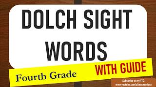 DOLCH SIGHT WORDS FOR THE FOURTH GRADE/ BASIC SIGHT WORDS FOR GRADE 4