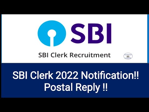 SBI Clerk Notification Postal Reply!!