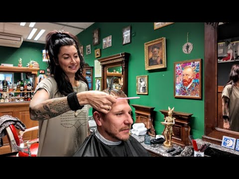 Perfect Taper Fade ✂️ ASMR Haircut & Styling Tips with Lady Barber Sarah | Ultimate Relaxation