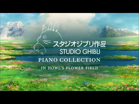 1 Hour Studio Ghibli Piano Collection in Howl's Flower Field (with Meadow Sounds)