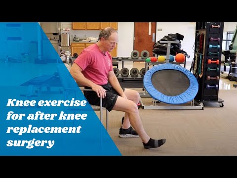 Dr. Monemsith demonstrates an exercise to perform early after knee surgery