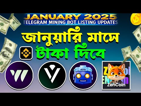 January 2025 Telegram Mining Bot Listing Updates । ZenCoin । W-Coin । VERTUS & Tapswap