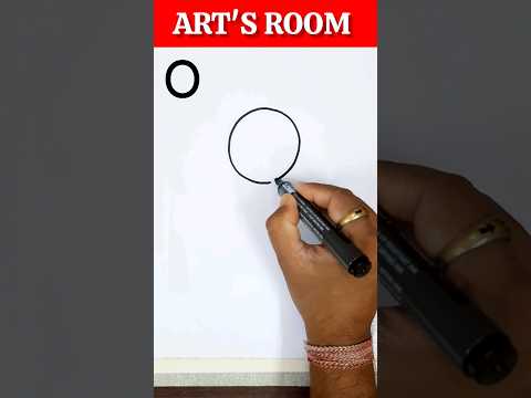 Very Easy Drawing With Letter O #shorts #youtubeshorts #artsroom