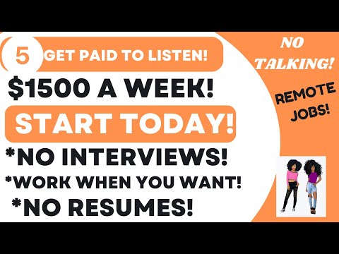 GET PAID TO LISTEN - 5 COMPANIES + NO INTERVIEW + NO EXPERIENCE REMOTE JOBS WORK FROM HOME JOBS