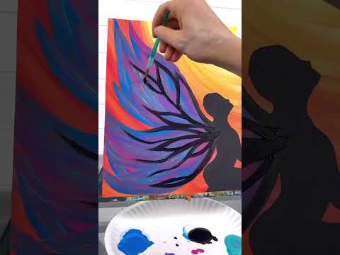 [clip] Painting fairy wing details 🎨 #tutorials #acrylicpainting #tutorials #BeginnerFriendly