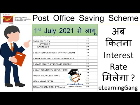 Post office saving scheme latest interest rate July 2021 | Post office RD scheme,Post FD,PPF 2021