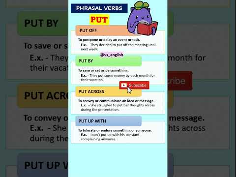 Important "Phrasal Verbs PUT " #phrasalverbs #idiomsandphrases  #englishgrammar  #shorts VS ENGLISH