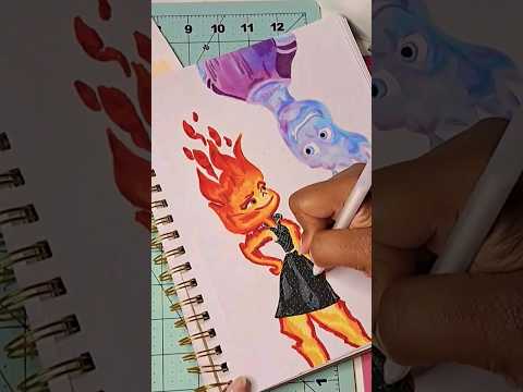 Drawing Disney's Elemental #artshorts #emberxwade #elemental #Disneyshorts #drawingdisney #ohuhuart