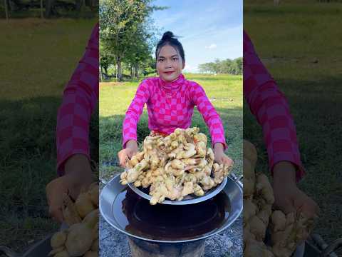 Fresh ginger crispy with fish cook recipe #shortvideo #shorts #cooking #food #recipe