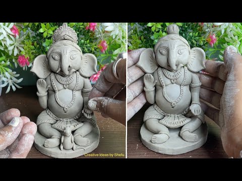 DIY how to make eco-friendly ganpati idol with clay||मिट्टी से गणेश जी की मूर्ति बनाना सीखे आसानी से