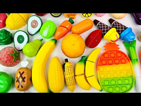 食材 野菜切り＆フルーツ切り | 木製 Drop Fruit, ASMR wooden fruits,ASMR toys fruit and vegetables