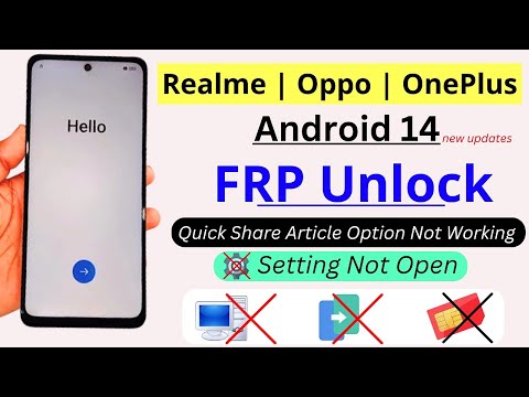 Realme | Oppo | OnePlus FRP Bypass/Unlock Android 14 | Quick Share Option Not Open | Without Pc 2025