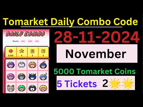 Tomarket daily Combo Solve || Today 28/11 Daily Combo Code 🔥 Tomarket listing on 20/12/24 Confirm ||