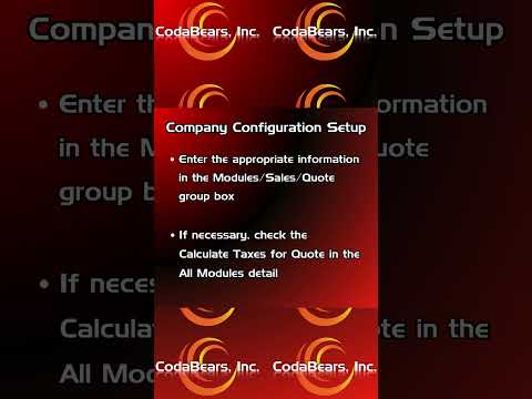 Company Configuration Setup: Basic Quotations in Epcior Kinetic