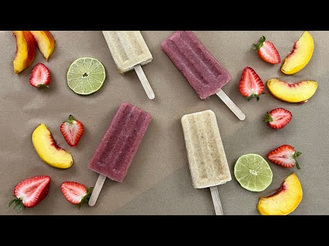 Banana Strawberry & Coconut Peach Popsicles