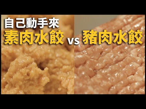 手作素肉水餃vs豬肉水餃 | OmniPork新豬肉吃起來有差嗎 | 黑熊搞什麼 [cc字幕]