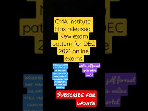 CMA online exam pattern for DEC 2021 has released. #cmaexams #updates