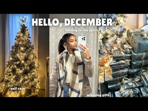 VLOGMAS DAY 1 ☃️- wrap gifts with me, getting in the spirit, self care day