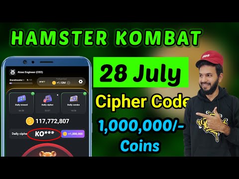 Hamster kombat 28 July Cipher Code | Hamster kombat daily cipher code 28 july | Hamster kombat today