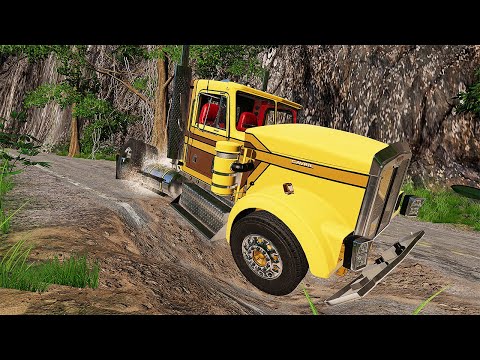 Cars VS Dangerous Mountain Road Test #1 BeamNG Drive