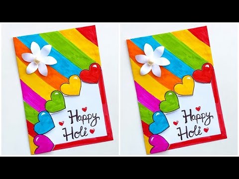 Happy holi greeting card / Holi card ideas How to make holi card 2024