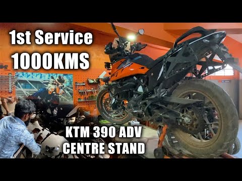 KTM 390 ADVENTURE ಕನ್ನಡ 1st Service 1000KMS | Centre Stand 390 Adventure | TheGeekIndia #ktmindia