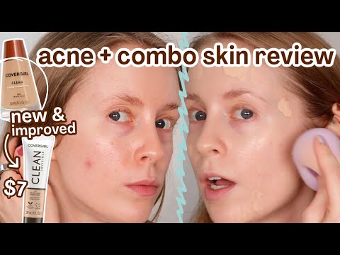 NEW FORMULA of the CoverGirl Clean Invisible Foundation: Acne/Combo Skin Review + Wear Test