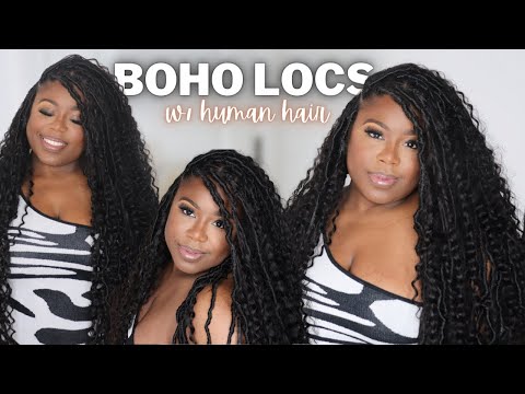 BOHO LOCS WITH CURLY HUMAN HAIR| SPANISH CURL | Ywigs