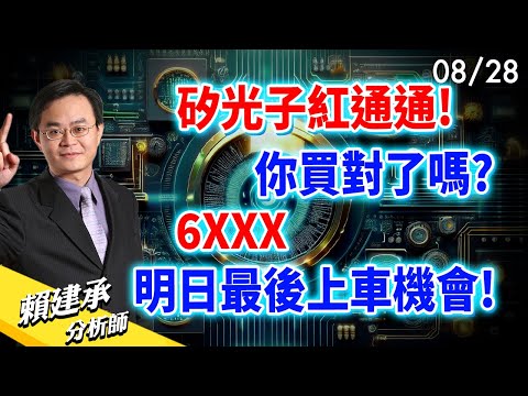 #矽光子 紅通通!你買對了嗎? 6XXX明日最後上車機會!｜賴建承 分析師 2024/08/28