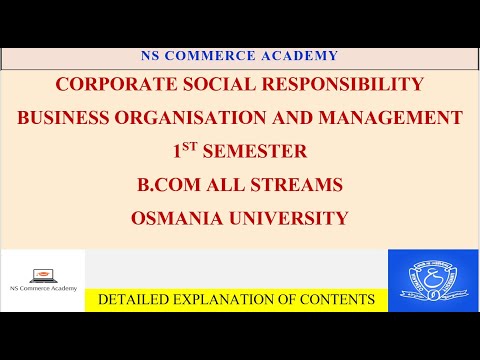 CORPORATE SOCIAL RESPONSIBILITY - B0M - 1ST SEMESTER - B.COM ALL STREAMS - OU