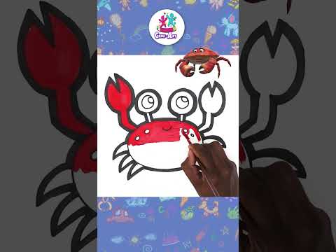 Crab Drawing, Painting, Coloring for Kids & Toddlers #howtodraw #drawing #kidsart