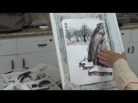 Master Study of Qi Baishi's Landscape with a Pather 1921 Part 3 Effect after Dry-mounting