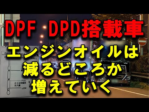 ディーゼルエンジン トラックの仕組み DPD DPF等搭載車はエンジンオイルが増えていくのでオイルレベルゲージはLOWで十分な事実 #2024年問題 #トラック運転手 #DPF再生 #オイル交換