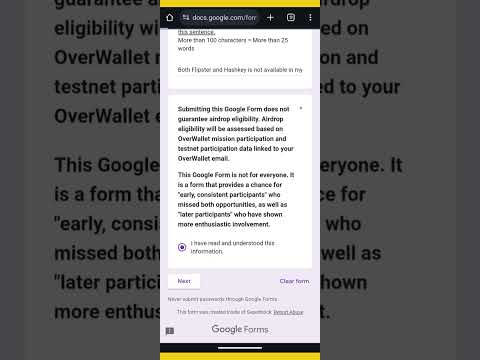 How to fill google form for over wallet Sybil detection | over wallet kyc new method | #overwallet