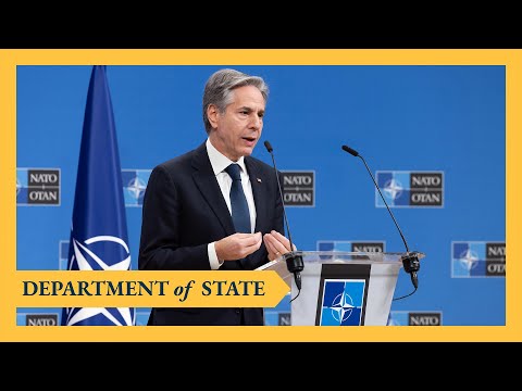 Secretary Blinken holds a press availability in Brussels, Belgium