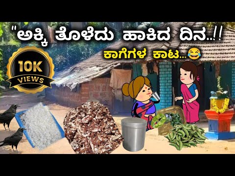 "ದಿನನಿತ್ಯ ಜೀವನದ ಕಥೆ-42/ಗಂಗಾ & ಗಿರಜಕ್ಕಾ ರವರ🥰ಹೀಗೊಂದು ದಿನ/ಕಾಗೆಗಳ🐦‍⬛ಕಾಟ ತಡಿಲಾರದೇ ಏನ್ ಮಾಡಿದ್ರೂ🤔ನೋಡಿ..!!