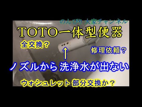 ウォシュレットのノズルから洗浄水が出ない〜TOTO一体型