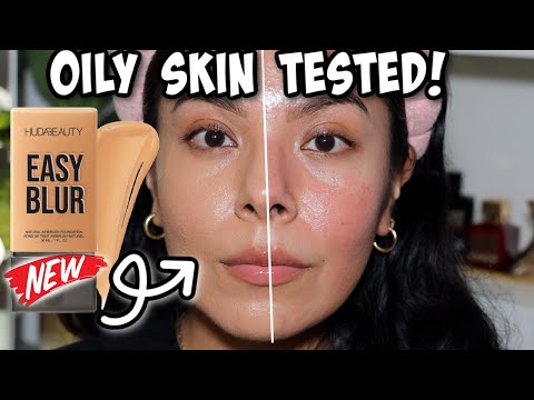 WEAR TEST TESTED! NEW ✨ HUDA BEAUTY EASY BLUR FOUNDATION (REVIEW + WEAR TEST  ON OILY SKIN)