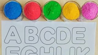 English alphabets learning and writing for Pre school kids |  capital letters ABC sand painting