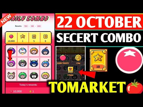 🍅Tomarket Airdrop Combo 22 October ｜ Tomarket Daily Combo Today ｜ Tomarket Secret Combo Today