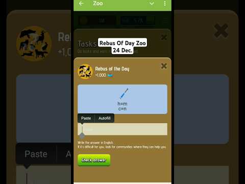 Rebus Of The Day Zoo 24 Dec., Today Rebus of the day, Zoo Airdrop Food Code