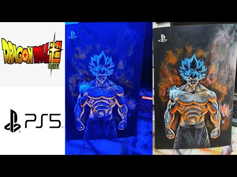 I'll Custom Paint My PS5 with Goku Blue Dragon Ball Super with Glow Effect