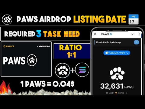 PAWS Airdrop Listing Date | Paws Token Withdrawal | Paws Price Prediction | Paws Mystery Quest 😲