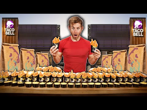 THE WORLD'S BIGGEST ORDER OF TACO BELL NACHO CHEESE FRIES!