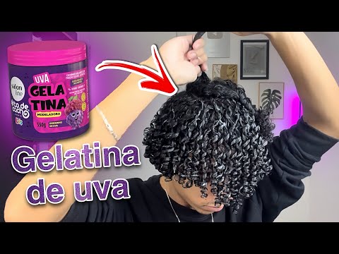 DEDOLISS COM GELATINA DE UVA SALON LINE kids /Enrolando o cabelo com Gelatina de Uva Salon line kids