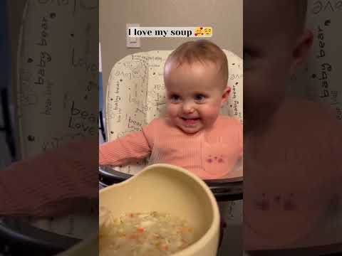 Baby’s FIRST Taste of Grandma’s Soup – Too Funny! 😂#shorts #baby #funny