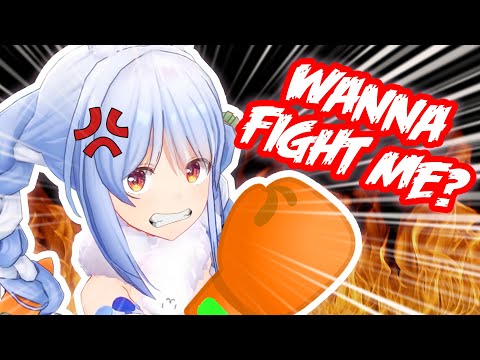 Pekora Gives Funny Fist Slaps and Response to a Chat that Wants Fight Her 【Hololive English Sub】