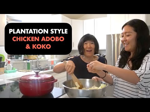 Easy Chicken Adobo and Cabbage Tsukemono "koko," Grandma's Plantation Style Cooking, Local Family